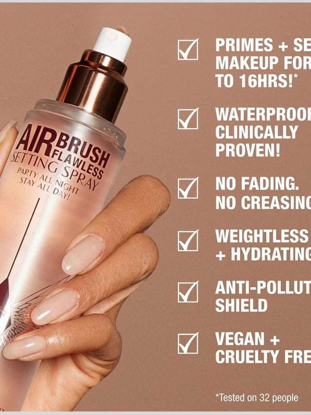 Charlotte Tilbury Airbrush Flawless Setting Spray – long lasting make up 1.1 oz
